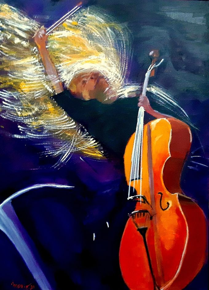 La violoncelliste
acrylique sur toile, 50x61 cm